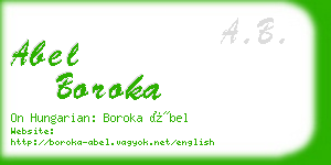 abel boroka business card